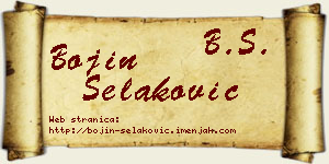 Bojin Selaković vizit kartica